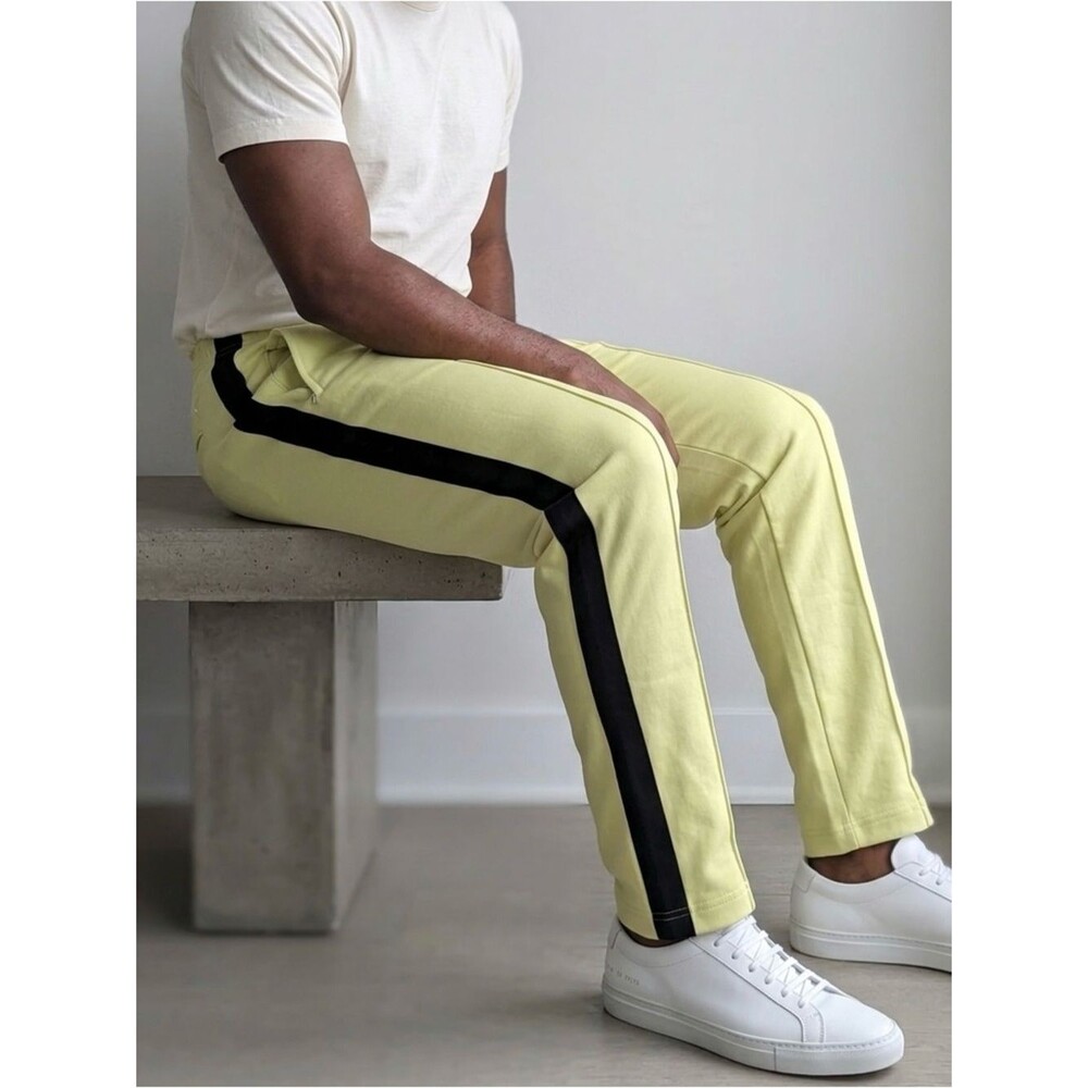 Maison Margiela Paris Lime Neon Green Side Luxury Italian Track Pants Trouser 34